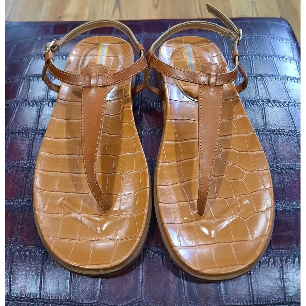 Sam Edelman Women's Naomi Cognac Brown Thong Sandals Size 8 XLNT